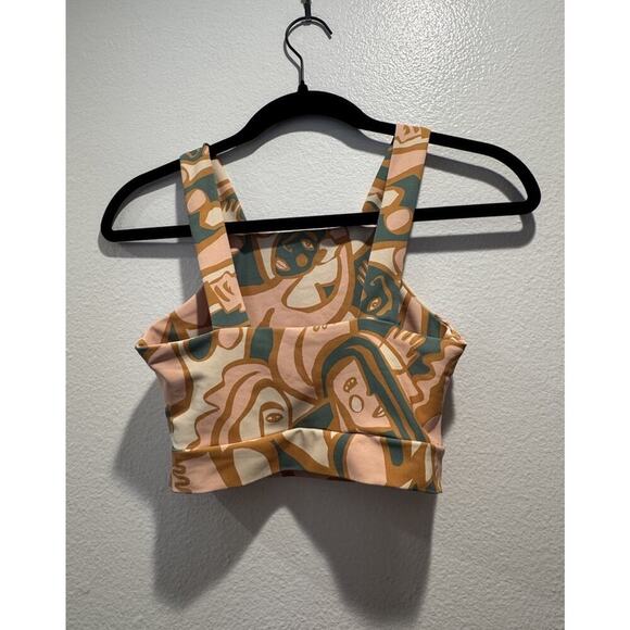 Dazey LA Size Small Colorful Artsy We Are One Crop Sports Bra Anthropologie Boho - Picture 2 of 8